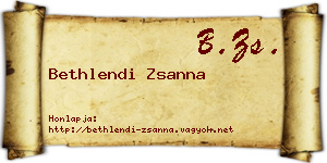 Bethlendi Zsanna névjegykártya